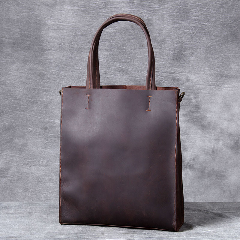 Luxury Bags For Laptop - Винтажная мужская сумка-тоут из натуральной кожи,
