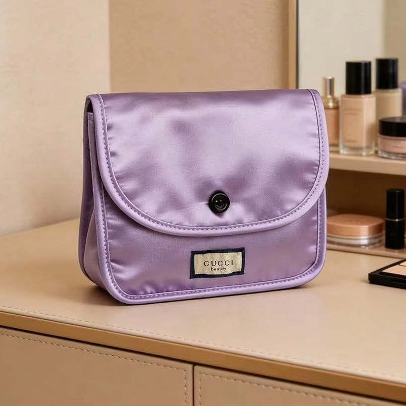 Luxury Bags Gucci - Женская сумка Gucci из сатина, фиолетовая,